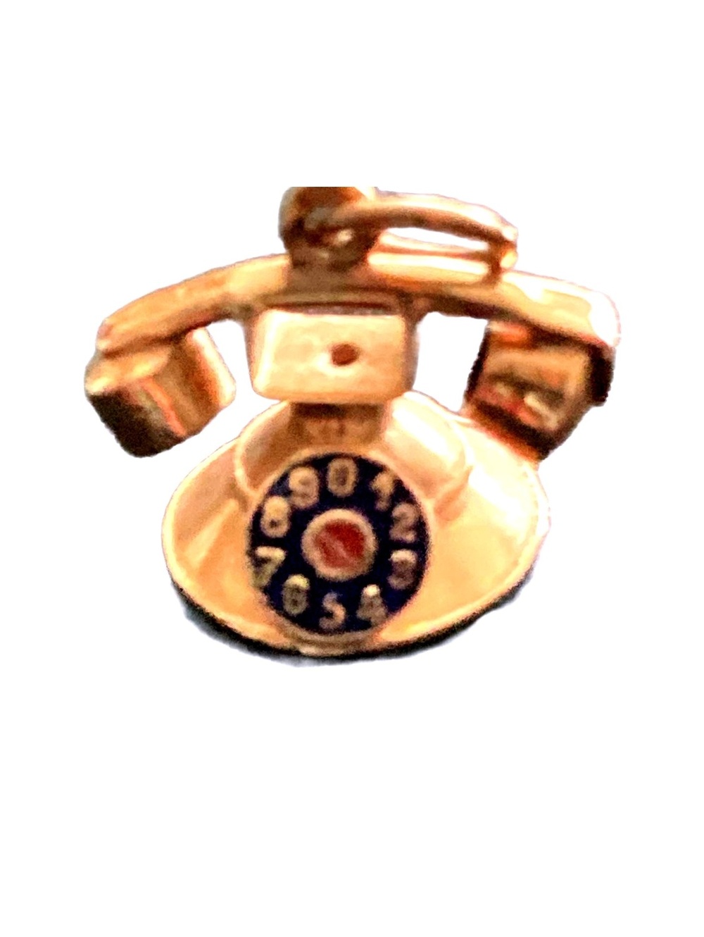Vintage Rare 18k gold rotary phone pendant